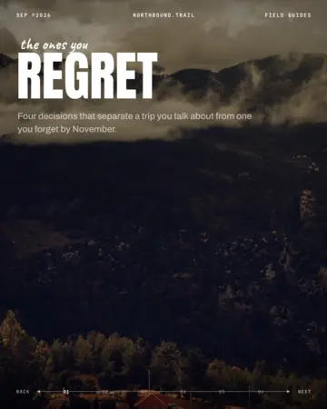 A dark landscape slide: “Regret”, a hiking story